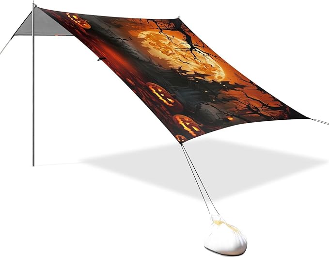 Halloween PumpkinCamping Sun Shelters 9.2 x 10.5 FT Beach Canopy Tent Sun Shade with Carrying Bag for Camping Trips Fishing Backyard Fun or Picnics 21341519