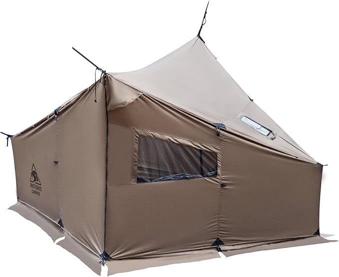 OneTigris COZSHACK Hot Tent Large Spacious 4 Person Tent with Stove Jack Windproof Waterproof Tent for Wood Stove Bushcraft Camping Travel Truck Family