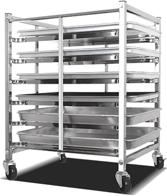 Quick Rack for Baking PansHeavy Duty Stainless Steel Bakery Bun Pan Rack Commercial Cooling Trolley for Pizza &amp Bread Dough Trays Durable Metal Drying Rack Ideal for Professional Baking