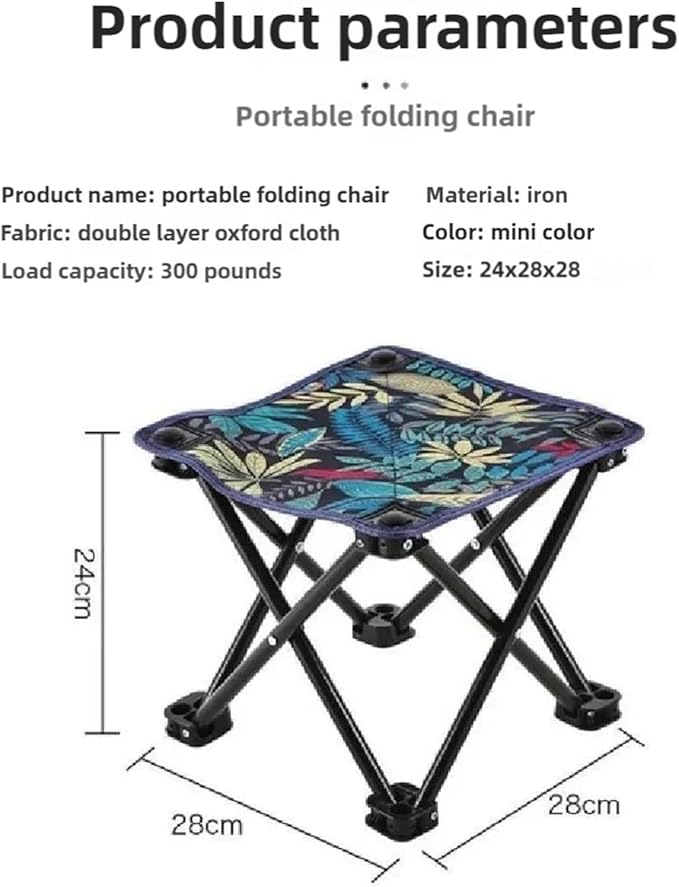 Folding Camping Stool Portable Footstool Small Lightweight 300 Lbs Weight Capacity for Outdoor Hiking Fishing