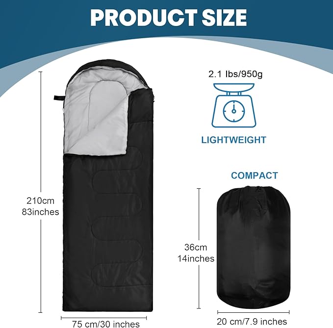 VitalCozy 24 Pcs Sleeping Bags for Adults Bulk Lightweight Waterproof Backpacking Camping Sleeping Bag with Compression Sack Portable Compact for Winter Hiking Outdoor Camping Essential