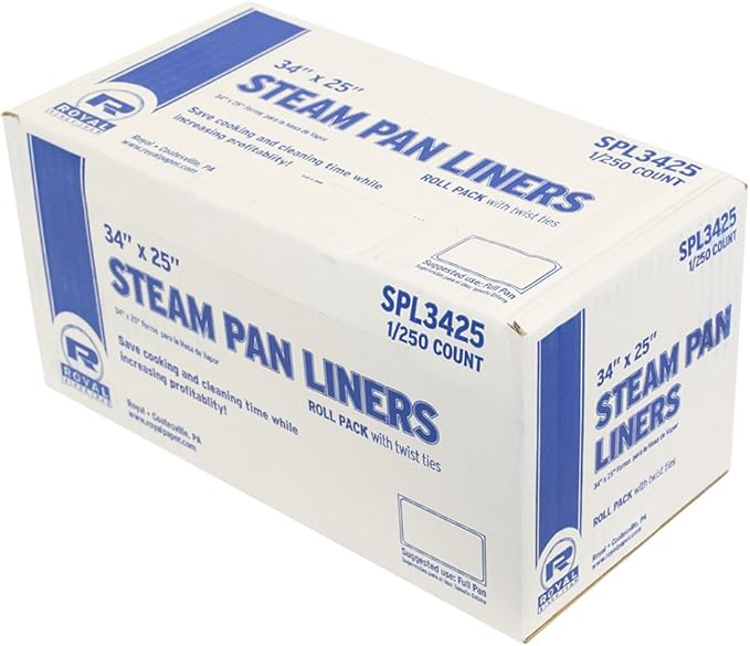 Royal Full Pan Steam Pan Liners with Twist Ties Package of 250