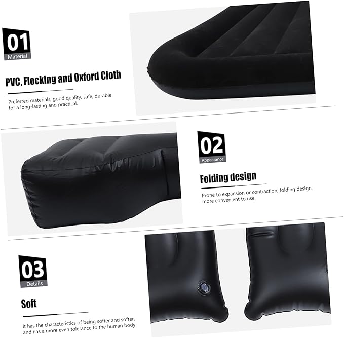 1Set Inflatable Car Mattress for SUV Comfortable Travel Air Bed with Accessories Skin Friendly Material for Long Distance Driving and Outdoor Adventures