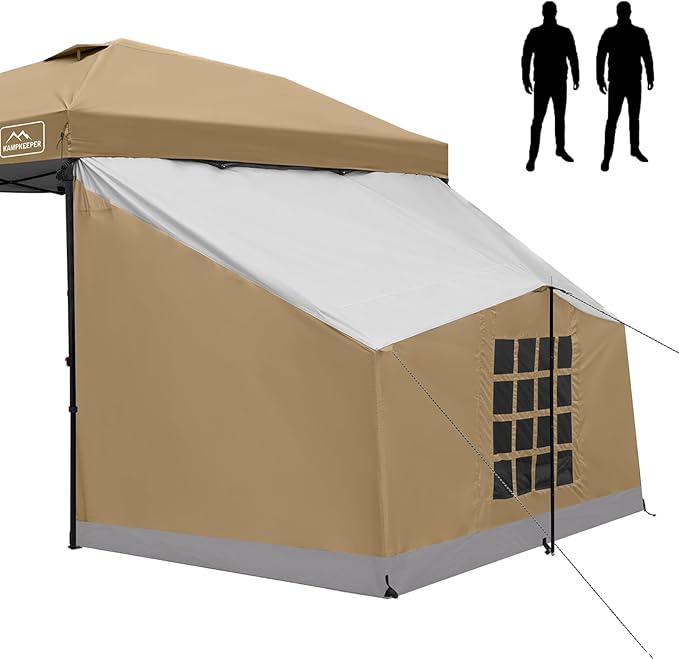 KAMPKEEPER 2 Person Canopy Side Tent Camping Tent for 10x10 Canopies Easy Up Cube Tents Gazebo Room with Mesh Window for Camping Storage Events(Canopy Not Included)