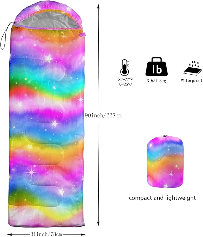 BSNTHO Camping Sleeping Bags3 Season Warm &amp Cool WeatherLightweightWaterproof Sleeping Bags for Adults &amp KidsTravelingand OutdoorsCamping Gear Equipment