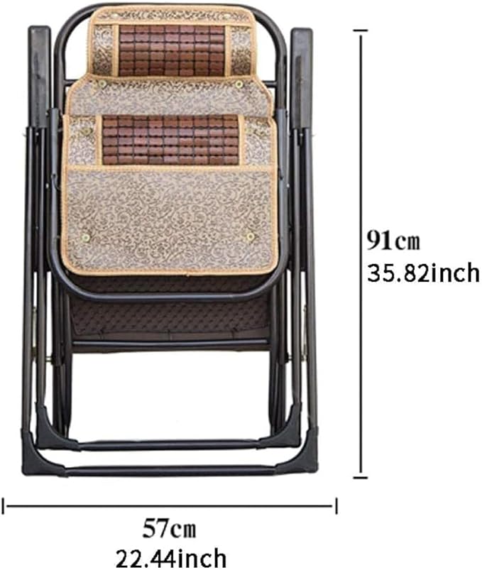 Folding Portable Lounge Chair Reclining Sun Lounger with Adjustable Backrest Bamboo Patio Lawn Chair for Outdoor Beach Balcony and Seniors (B)