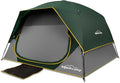 Tents for Camping 4 Person Tent Waterproof Easy Setup Dome Family Tent with Rainfly Large Tents for Outdoor Camping&ampHikingPolyurethane Material Dark Green