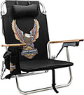 Harley-Davidson Vivid Bar &amp Shield Eagle Graphic Beach Chair Black