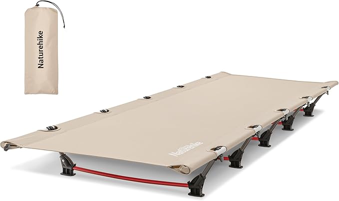 Naturehike GreenWild Camping Cot Ultralight Folding Backpacking Cot 60-Second Easy Set-Up Supports 330lbs Portable Camping Bed for Adults for Camping Hiking Travel Home