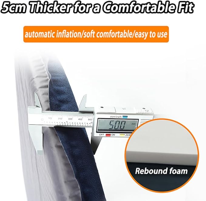 Self-Inflating Car Air Mattress for GMC Sierra EV 2024-2025 Pickup 5-Seater 5cm Thick Portable Foldable Double/Single Bed for Camping TravelSuede Fabric Khaki
