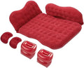 Car Inflatable Mattress Car Camping Travel Mattress Foldable Storage Inflatable Car Bed Suitable for Car Camping Travel (Red)