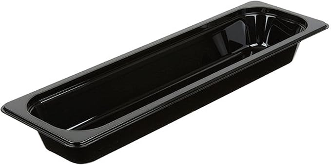 TrueCraftware- Half Size Long 2-1/2” Deep Food Pan Polycarbonate Black Color- Commercial Restaurant Food Storage Containers Hotel Pans for Catering Buffets Restaurants Fruits Vegetables Corns