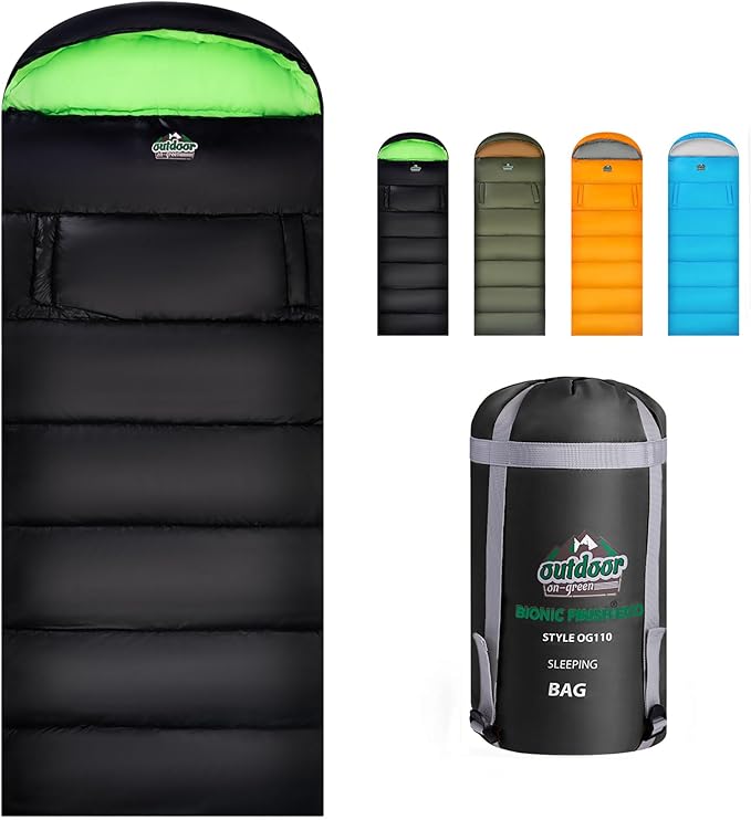 4 Season Adults &amp Kids Sleeping Bag - Warm Waterproof &amp Lightweight - Great for Camping Backpacking &amp Hiking