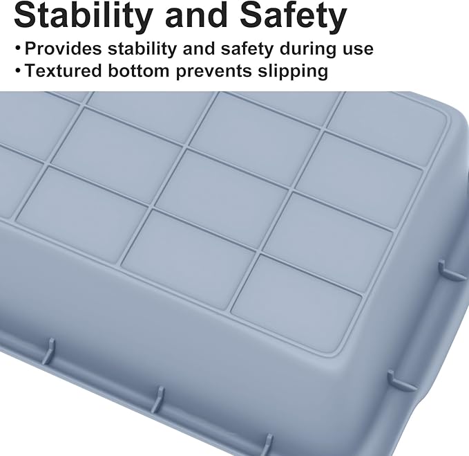 DUNCHATY 5.5 Gallon (20L) Plastic Bus Tubs - Large Commercial Grade Utility Box and Wash Basin Boxes for Restaurant Kitchen Organization and Storage - 21 L x 15 W x 6 H (5.5 Gal/20 Liters)