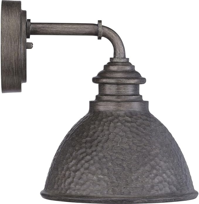 Progress Lighting Englewood Collection 1-Light Farmhouse Outdoor Small Wall Lantern Light Antique Pewter