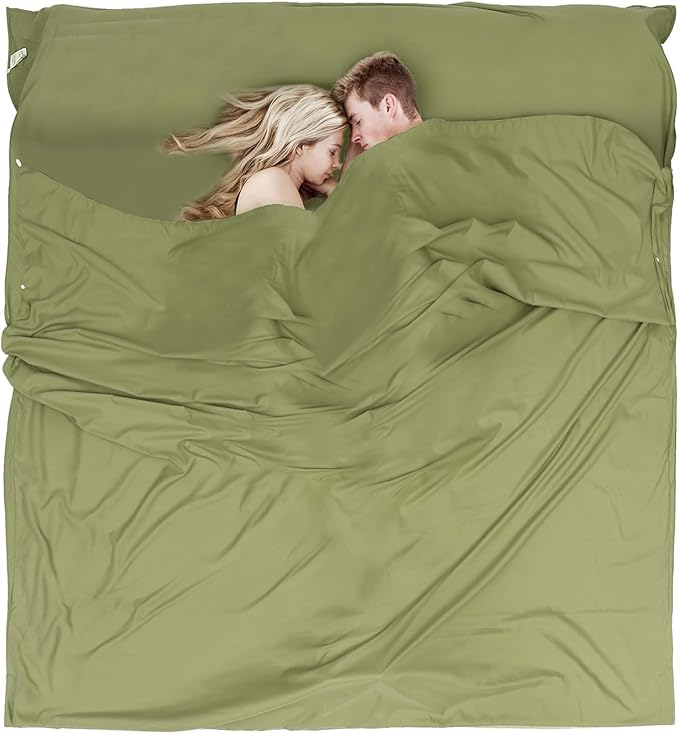 Sleeping Bag Liner - Travel Sheets for Hotel Portable &amp Comfortable &amp Quick-Drying Adult Sleep Sack for Camping Business Trips Traveling Hostel