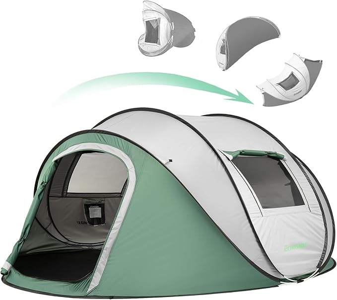 EchoSmile Instant Pop Up Camping Tent 2/4/6 Person Easy Setup Tent Water Resistant Dome Portable with Carry Bag