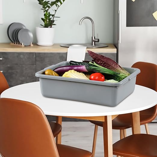Yuright 4 Pack 13 L Commercial Bus Tubs Grey Small Restaurant Dish Tub Box