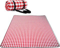 Blanket Sand Proof &amp Outdoor Picnic Blanket - Water Resistant Large Mat for Camping or Travel. Washable Foldable Easy Carry Compact Tote Bag