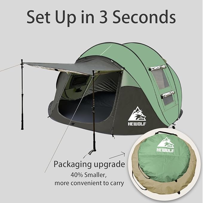 Pop Up Camping Tent 2/4 Person Instant Family Tents Easy Setup Automatic Tent for Camping Hiking &amp Traveling