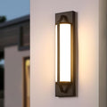 18 Inch Modern Outdoor Wall Lights Dimmable LED Black Exterior Wall Sconce Lighting Fixtures with Milk Glass Rectangular Outdoor Lights for Garage House Porch