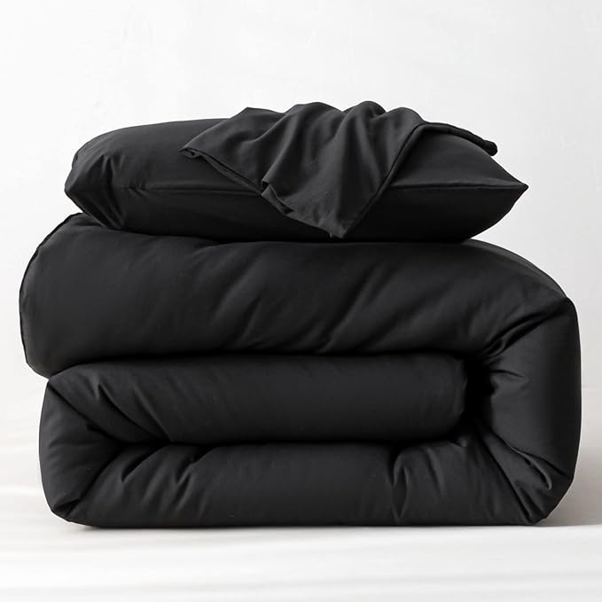 ROSGONIA Oversized King Comforter Black 3pcs(1 Boho Comforter &amp 2 Pillowcases) Soft Lightweight Oversized King Size Comforter Sets All Season Bedding