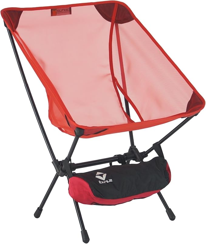 570g Ultralight Folding Camping Chair – Lightweight Aluminum Alloy Moon Chair Portable Backpacking Chair for HikingPicnicFishingRV BalconyPatioIndoor &amp Outdoor Use (Red)