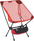570g Ultralight Folding Camping Chair – Lightweight Aluminum Alloy Moon Chair Portable Backpacking Chair for HikingPicnicFishingRV BalconyPatioIndoor &amp Outdoor Use (Red)