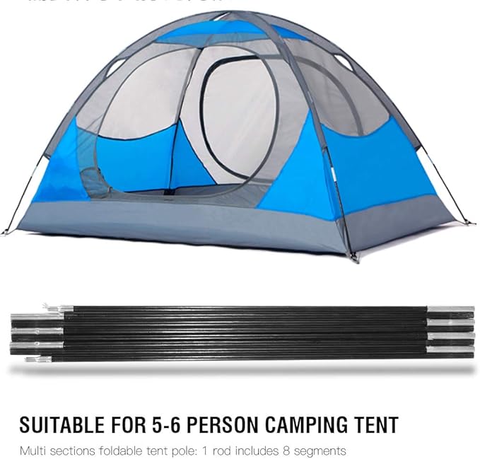 Keenso 4.48m/189in Fiberglass Tent PoleRod Tent Pole Replacement for Camping Tent