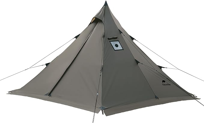Naturehike Ranch Fire 4 Season Teepee Tent 2 Person Hot Tent with Stove Jack Windproof Waterproof Cold Weather Winter Tents for Camping