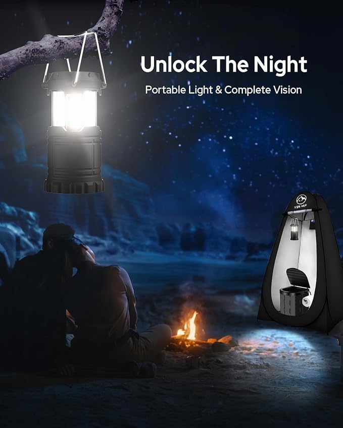 Portable Toilet Kit Camping Toilet with Pop-Up Privacy Tent and Poo Gel Toilet Bags Washable Portable Outdoor Showers Changing Rooms