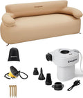 KingCamp Double Camping Inflatable Couch with Electric Air Pump 880LB Heavy Duty Outdoor Loveseat Air Sofa Reinforced Dual-Layer Rip-Resistant 2 Person Inflatable Sofa for Camping Backyard RV