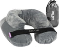 Cabeau Inflatable Travel Pillow – Air TNE – Adjustable Lightweight and Supportive for Sleeping on Airplanes Trains and Cars– Customized Fit and Compact Carrying Case (Slate Grey)