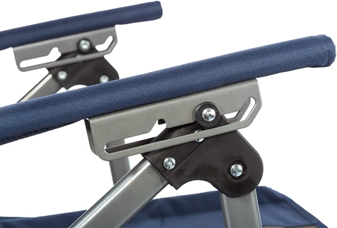 Kamp-Rite 3 Position Hard/Arm Reclining Chair with Cup Holder Blue/Tan