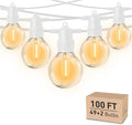 HISTAR 100FT White Outdoor String Lights with 49+2 Led Bulbs G40 Globe Patio Lights for Backyard Porch Balcony Party Decor
