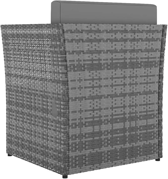 Outdoor Patio Chair with Footstool Poly Rattan Anthracite Lounge Chair with Cushions Durable Powder-Coated Steel Comfortable Outdoor Furniture for Garden Patio