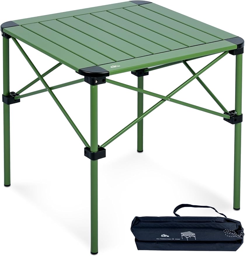 iClimb 1 Stable Square Table and 1 Super Easy Assemble Cot Ultralight Compact for Adults Outdoor Camping Backpacking Hiking