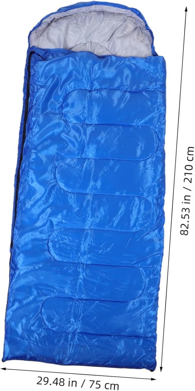 Outdoor for Adults Lightweight Warm Camping Bag with Hollow Cotton Filling Polyester for Backpacking Hiking and Outdoor Blue Envelope Design