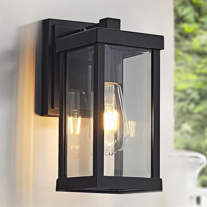 Black Outdoor Light fixtures 11 H Porch Lights Waterproof Exterior Lighting Fixtures Wall Mount for House Garage Porch Patio1 Pack