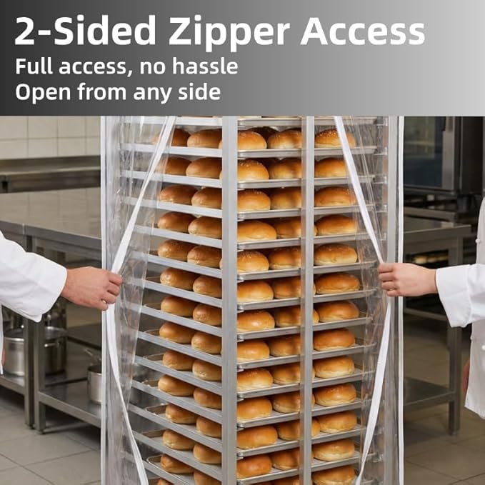Sheet Pan Rack Cover Transparent PVC Foldable Wire Rack Cover for Foodservice Bread Racks Sheet Pan Cover Ideal for Home Kitchen and Restaurant Use (20 Tier)