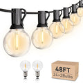 HISTAR 48Ft Patio Lights Outdoor Waterproof 24+2 Edison Bulbs for Garden Porch Backyard Balcony Bistro Cafe Lights Decor