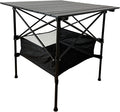 LEADALLWAY Folding Camping Table with Large Storage and Carrying Bags28x28x28inchs