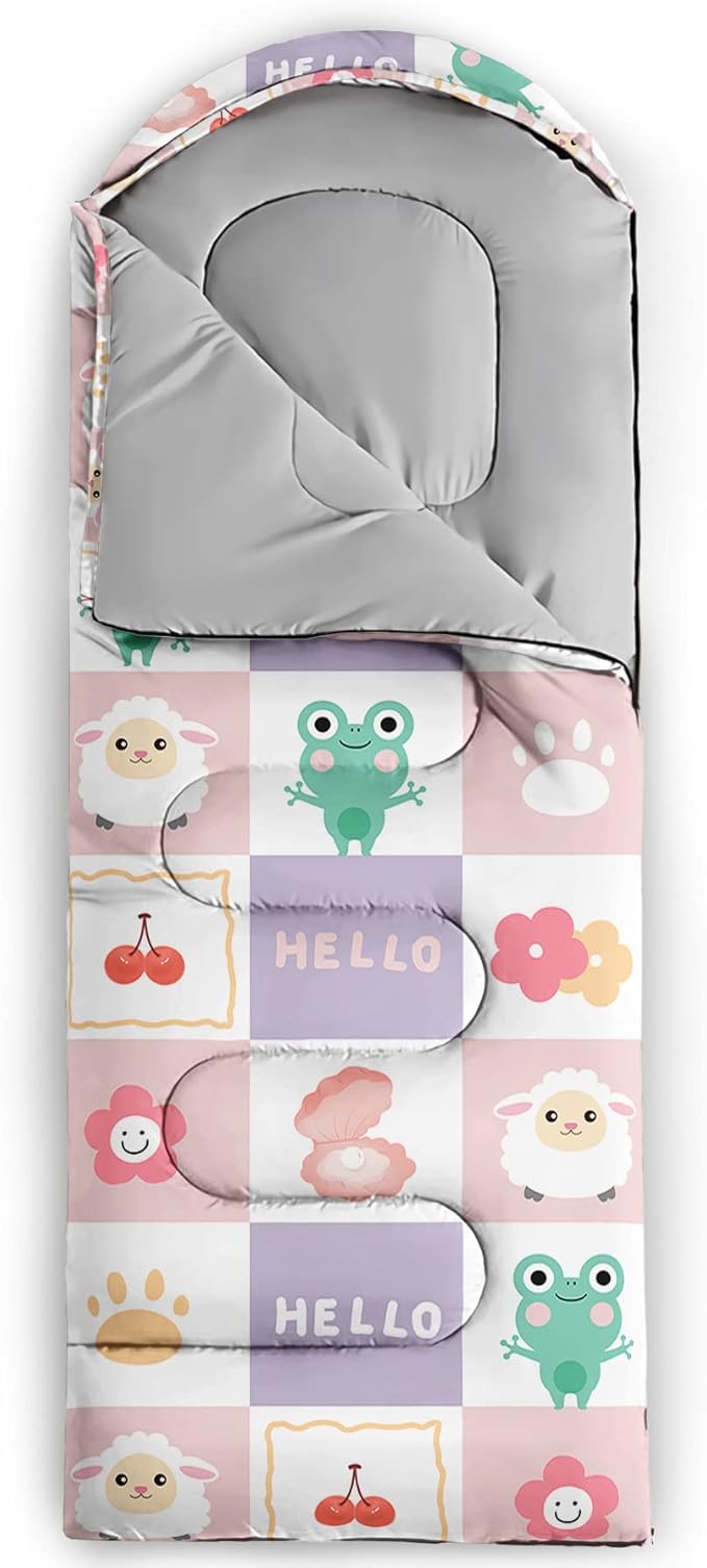 QOOMO Camping Sleeping Bags3 Season Warm &amp Cool WeatherLightweightWaterproof Sleeping Bags for Adults &amp KidsTravelingand OutdoorsCamping Gear Equipment