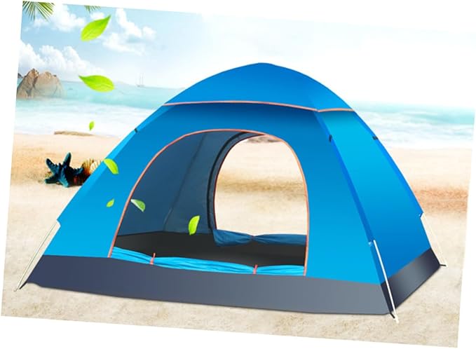 VANZACK Double Person Automatic Open Tent Family Beach Tent for Camping and Party Supplies Lightweight Design with Durable Fibre Poles and Ground