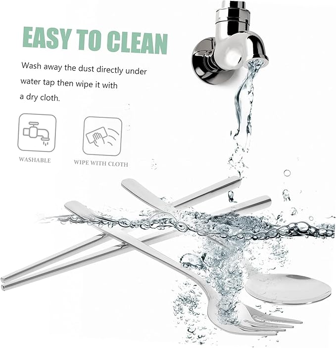 1 Set Set Fork Spoon Chopsticks Stainless Steel Utensils Set Serving Utensils Stainless Steel Travel Cutlery Travel Utensils Spoon and Chopstick Set Chopstick Chopstick Rest
