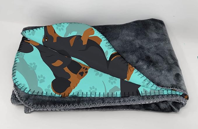 Caroline's Treasures MLM1039TBLT Black and Tan Dachshund Soft Travel Blanket with Bag Airplane Blanket Indoor Outdoor Camping Blanket for Traveling Picnics Beach Trips Concerts