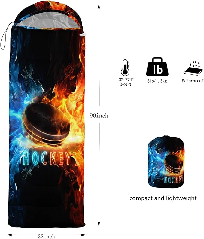 HOSIMA Dear Hunting Pattern Cold Weather Sleeping Bags for Kids AdultsBlack Light Weight Waterproof Sleeping Bags for Outdoors Hiking.