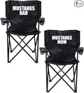 VictoryStore Outdoor Camping Chair - Mustangs Parents 2 Black Folding Camping Chair Set of 2 with Carry Bags