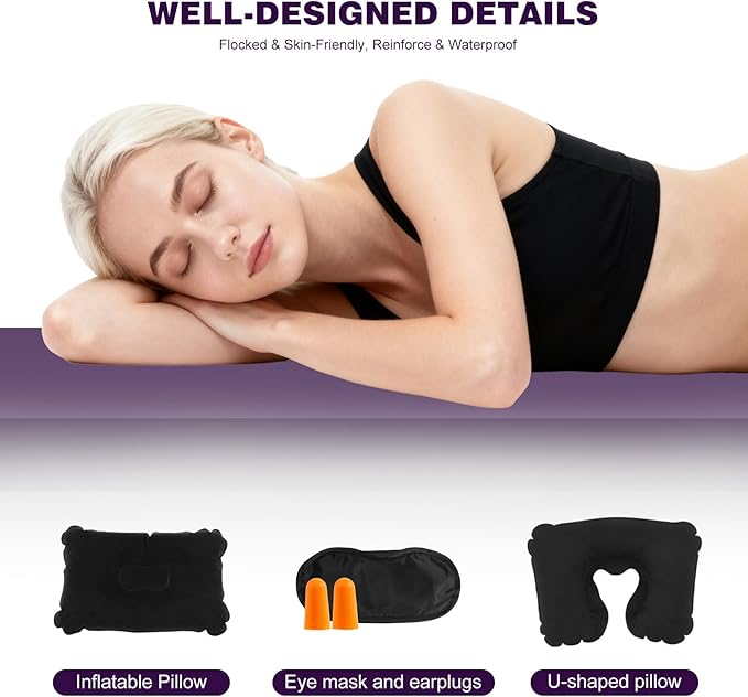 King Size Camping Air Mattress Bed with Air Pump80x 72Thickened Portable Blow Up Inflatable Air MattressTravel Sleeping Bed Pad for Camping Home Hiking