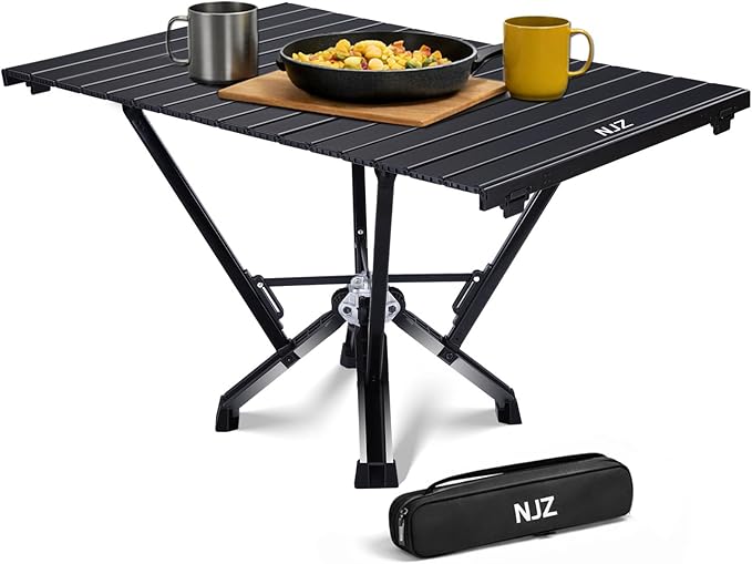 Folding Outdoor Table — Easy to Use Stable for Everyday Tasks Compact Roll-Up Design Portable Table for Camping Backyard &amp Simple Outdoor Use